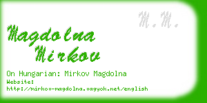 magdolna mirkov business card